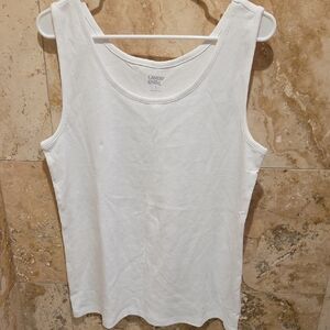 Lands' End Classic White Tank Top, M